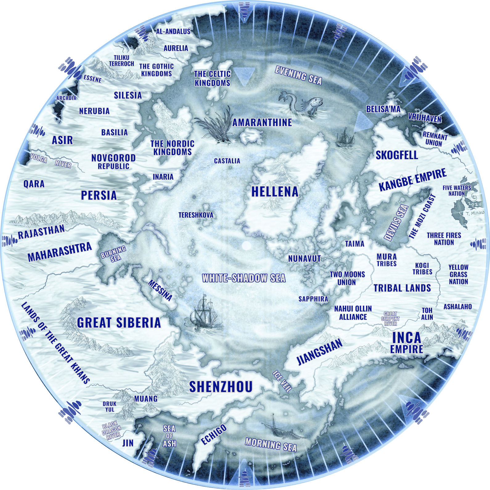 Map of the Ecumene, showing all the major cultural realms.